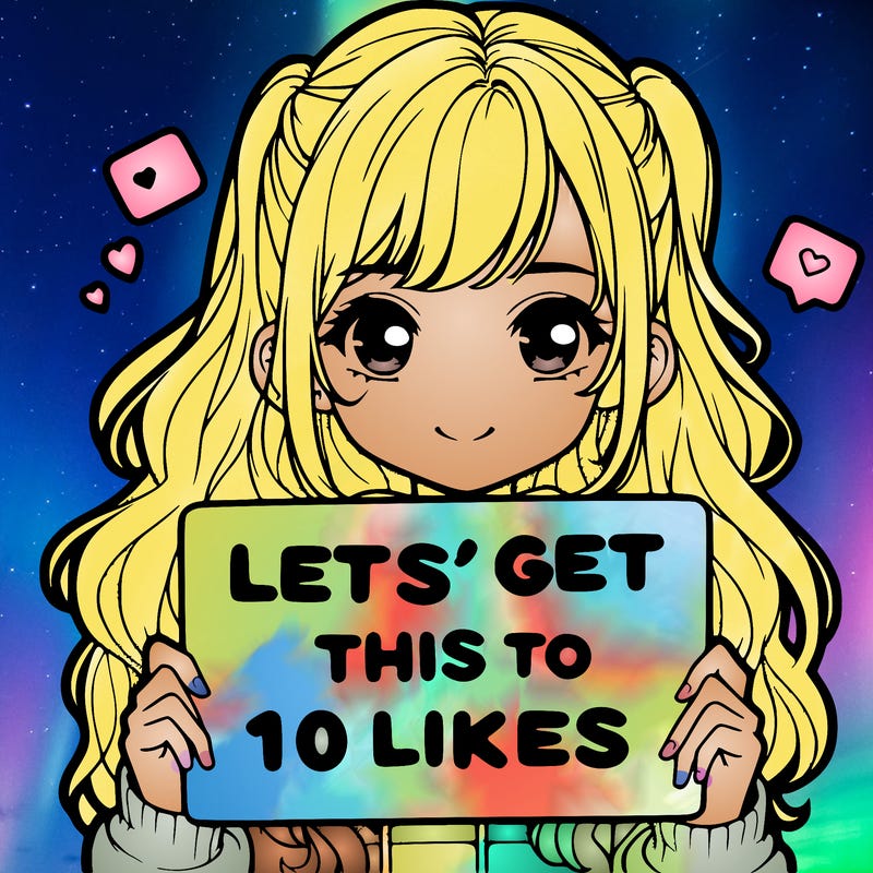 girl holding up sign that says let’s get this to 10 likes realistic