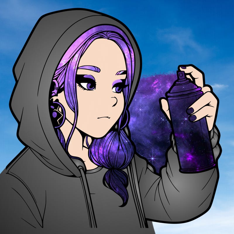 a realistic girl, spray painting