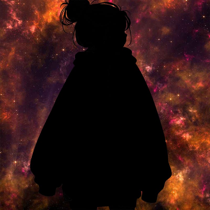 realistic girl with a oversized sweatshirt on and a bun