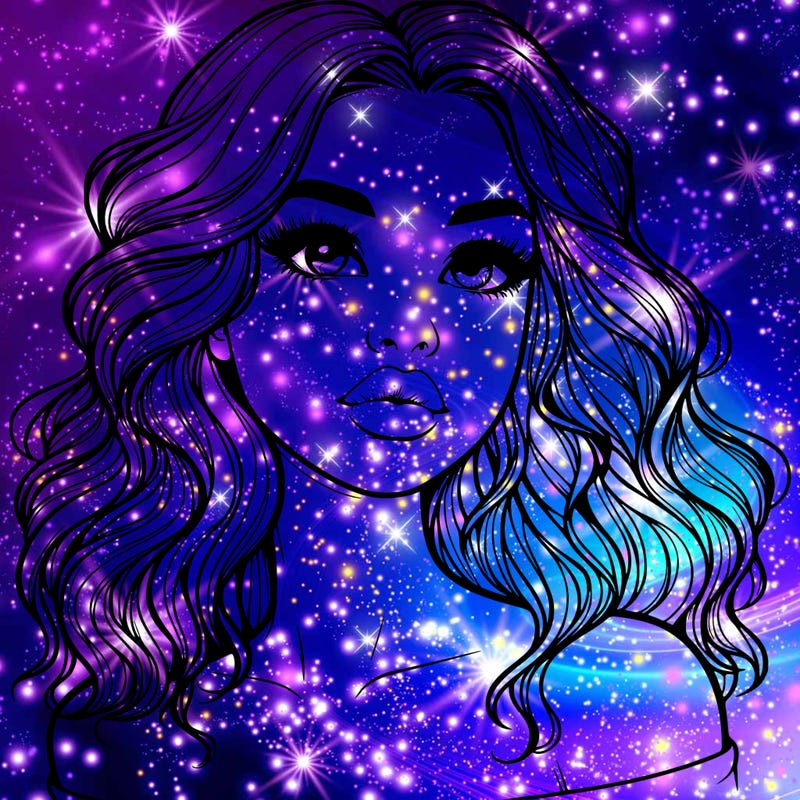 realistic girl with wavy hair and lips