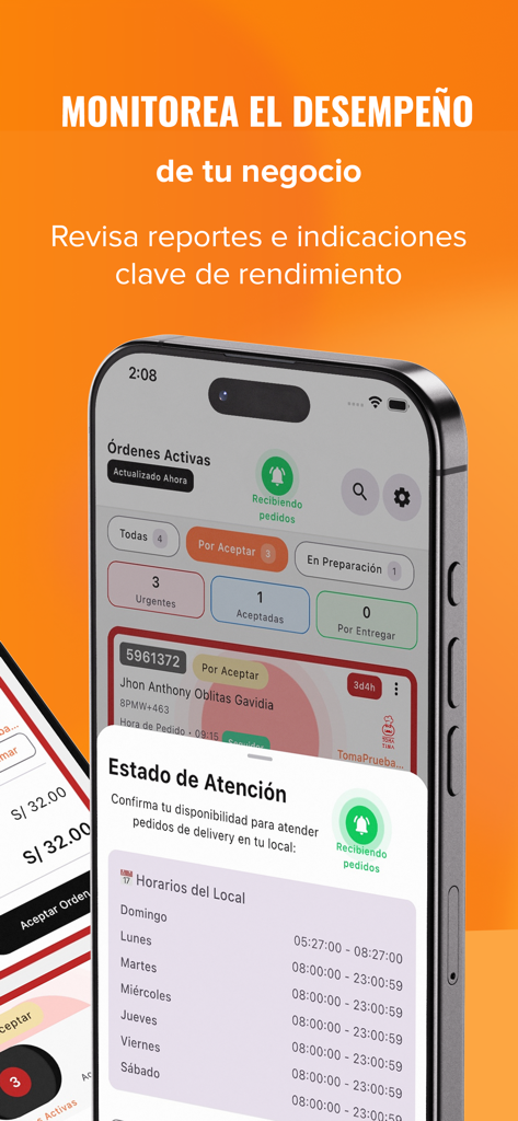 Llamafood Operations - Llamafood Operations app screen showing order management and performance monitoring for restaurants