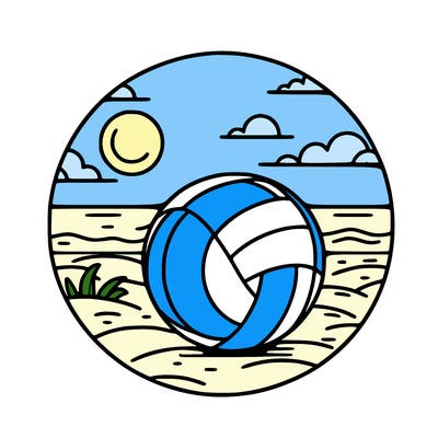 volleyball on a beach