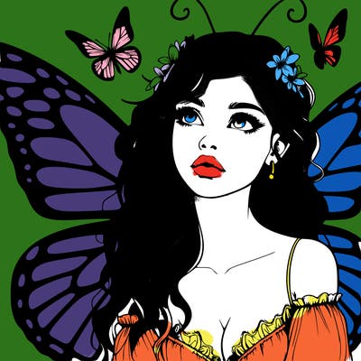 butterfly fairy realistic girl
