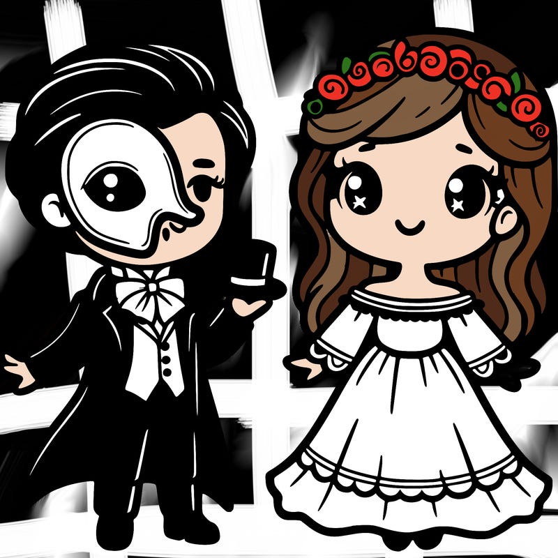 phantom of the opera and christene, cute