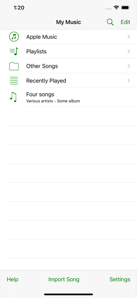 Amazing Slow Downer - Amazing Slow Downer app music library screen showing Apple Music integration and playlist options