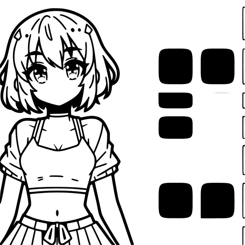 anime girl with a crock top on