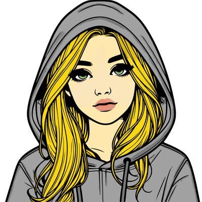 realistic girl with a hoodie