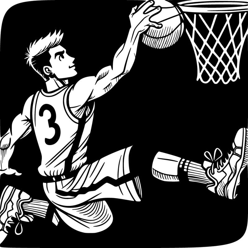 basketball player dunking the ball