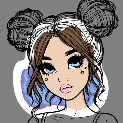 realistic girl with space buns