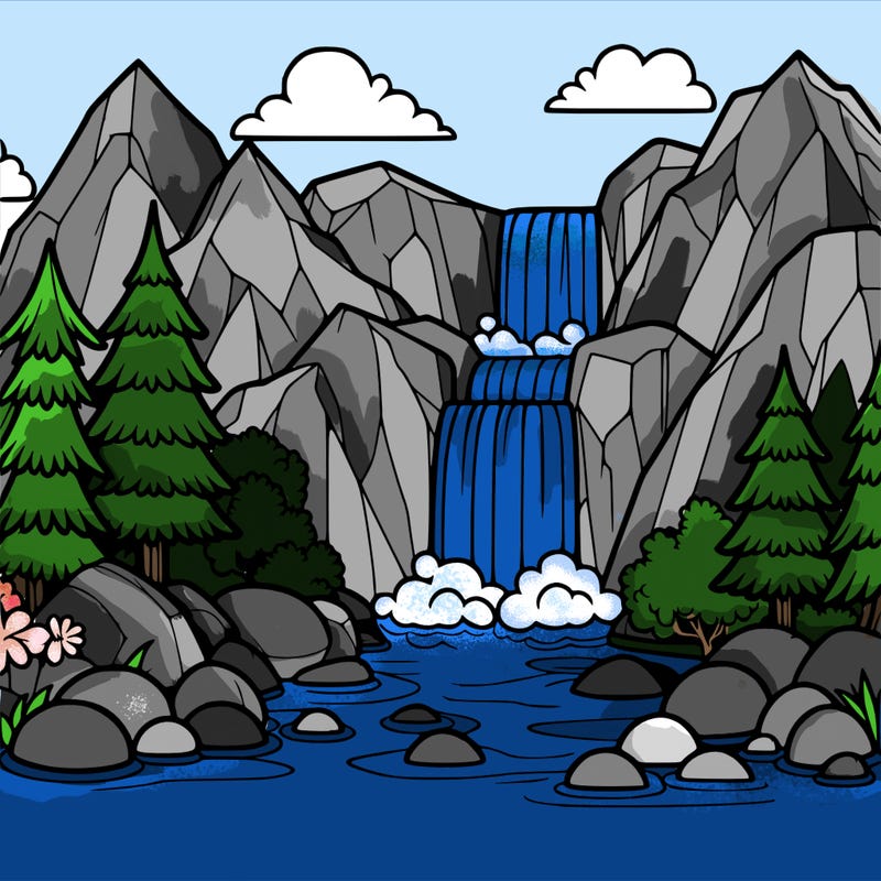 waterfall in mountain