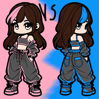 girl in crop top and baggy pants