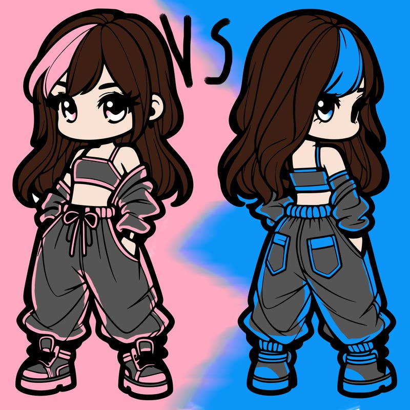 girl in crop top and baggy pants