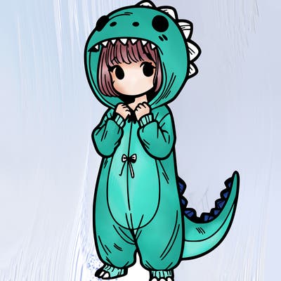 dino onesies on girl