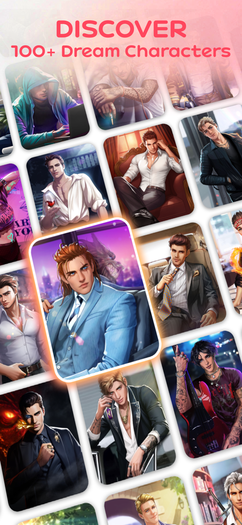 My Escape: My Secret Crush - Una raccolta di profili di personaggi maschili diversi e attraenti nell'app di simulazione di appuntamenti My Escape