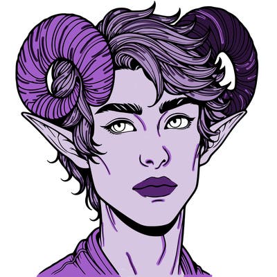 realistic elf with horns