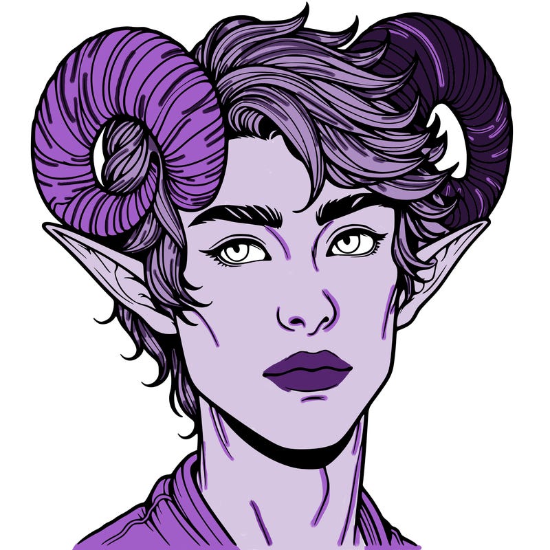 realistic elf with horns