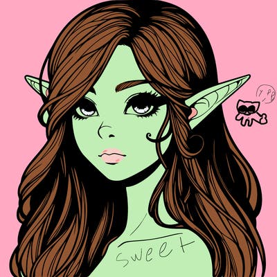 elf girl realistic dark fantasy