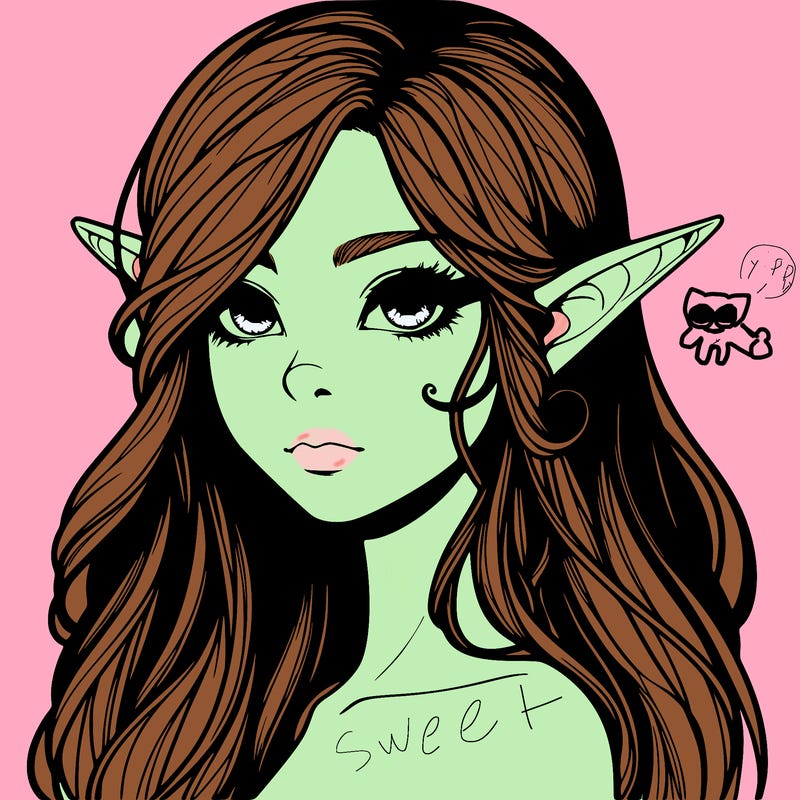 elf girl realistic dark fantasy