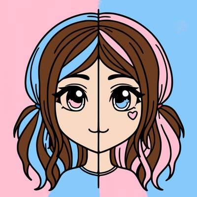 split girl just the face