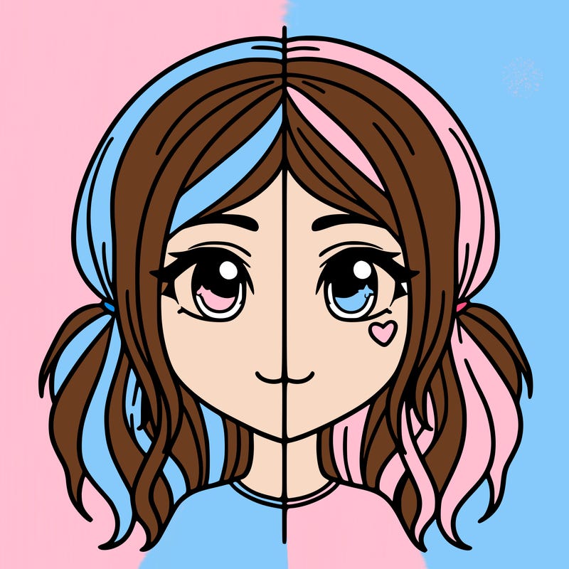 split girl just the face