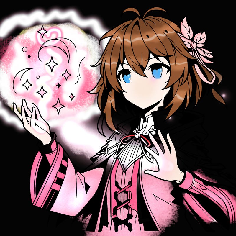 anime girl doing magic