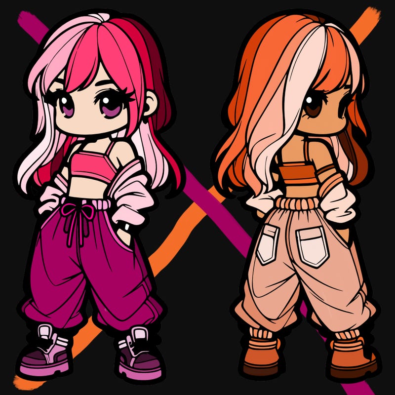 girl in crop top and baggy pants