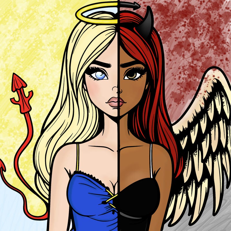 devil vs angel realistic girl