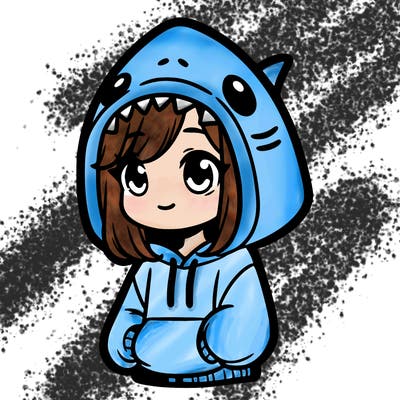 girl with shark hoodie on