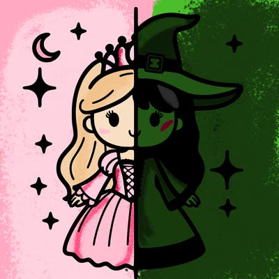 split princess and witch