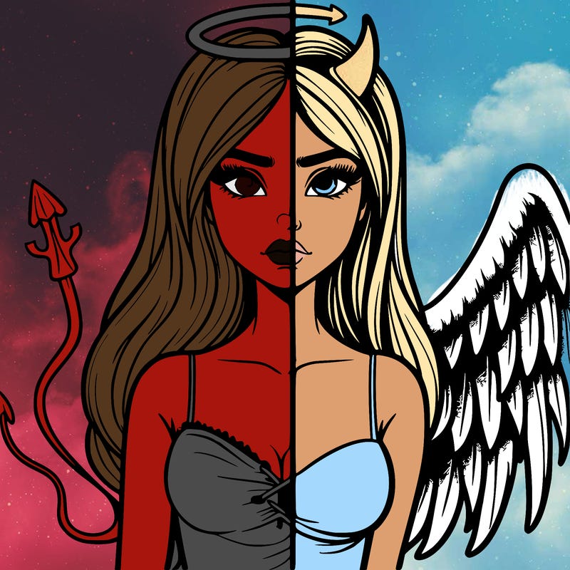 devil vs angel realistic girl