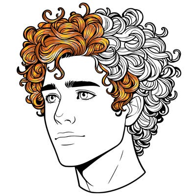 realistic guy with curly hair