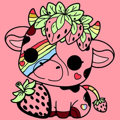 cute strawberry cow