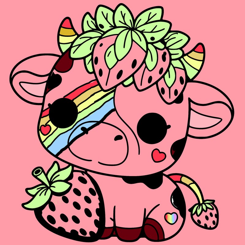 cute strawberry cow