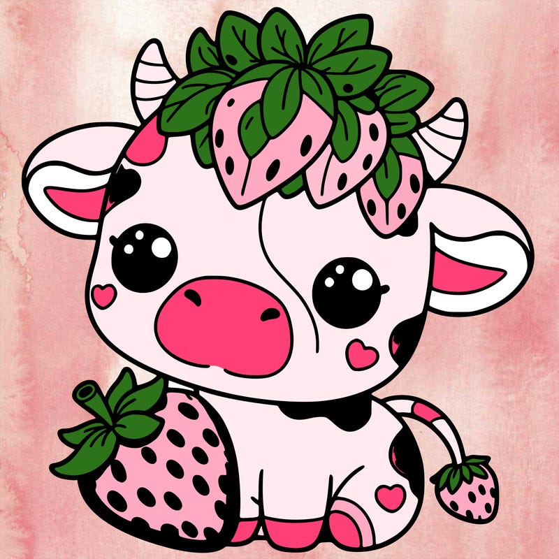 cute strawberry cow