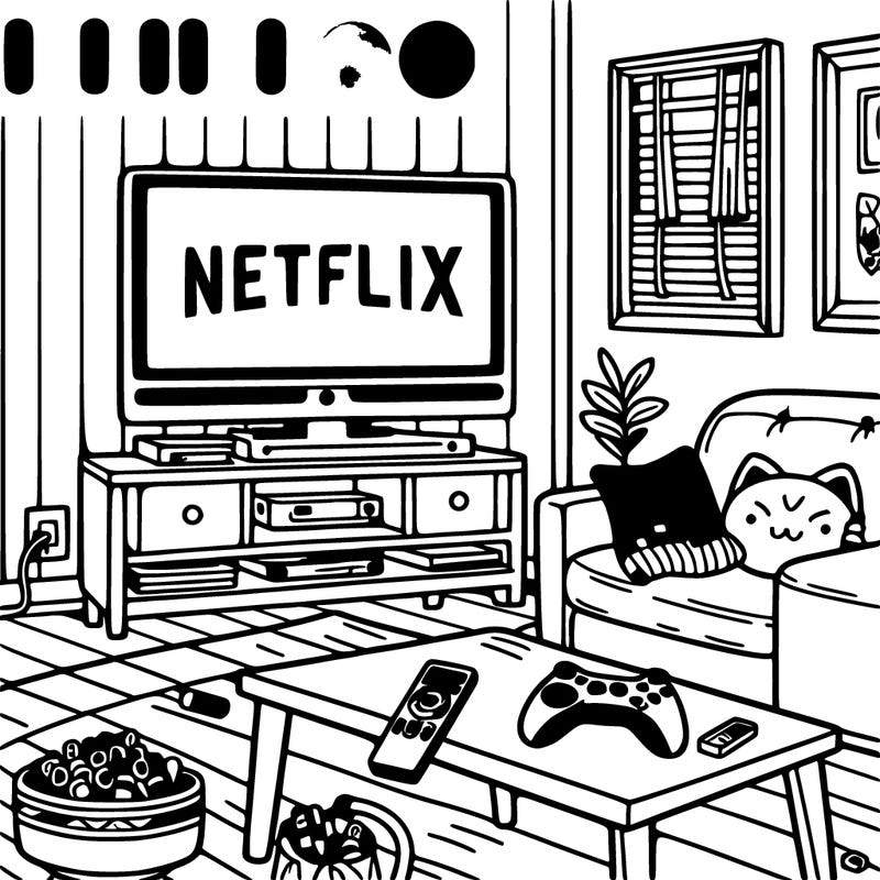 netflix on a tv in a realistic room
