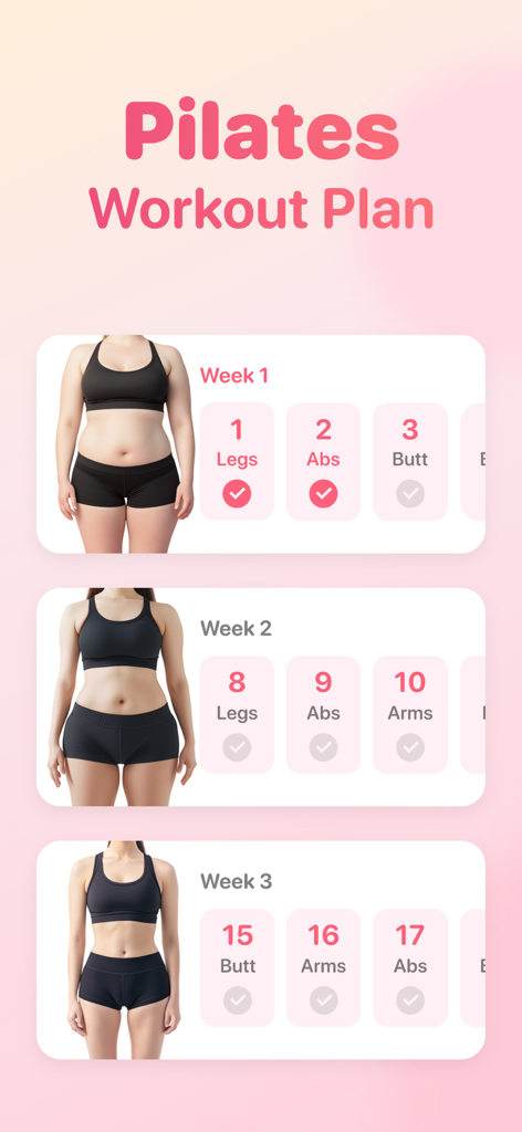 Wall Pilates at Home: FitPulse - Piano di allenamento settimanale di Pilates e monitoraggio dei progressi di perdita di peso nell'app FitPulse