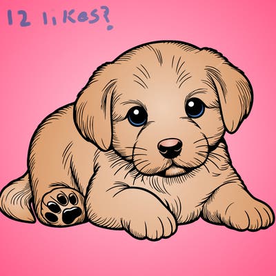 a cute realistic puppy