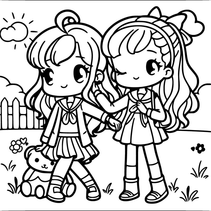 a girl with her best friend