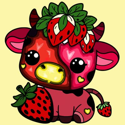 cute strawberry cow