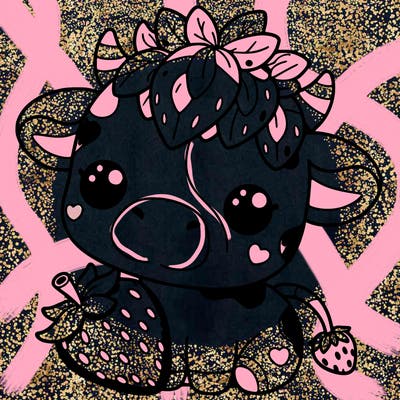 cute strawberry cow