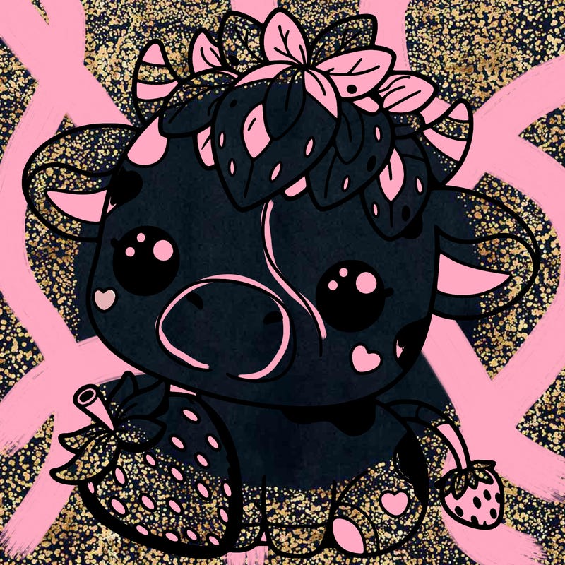 cute strawberry cow