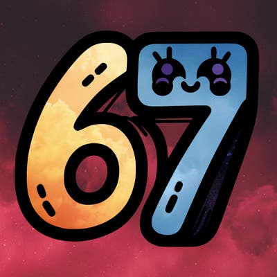 the numbers 67