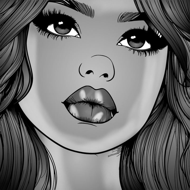 really realistic girl with lips