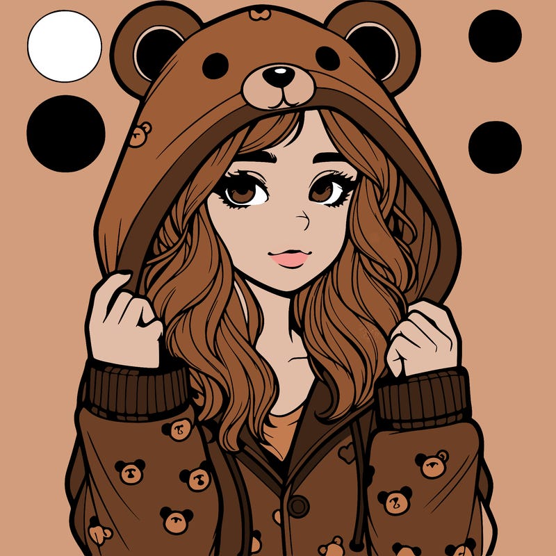 realistic girl in a animal pjs hoodie