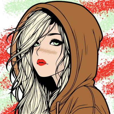 realistic girl with hoodie on