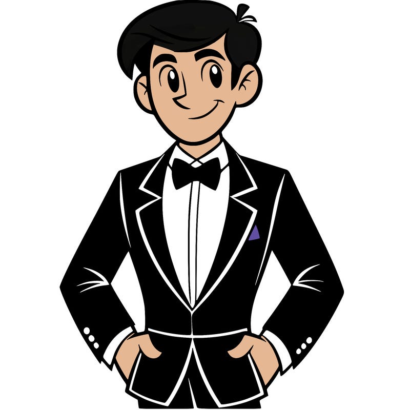 a tuxedo man
