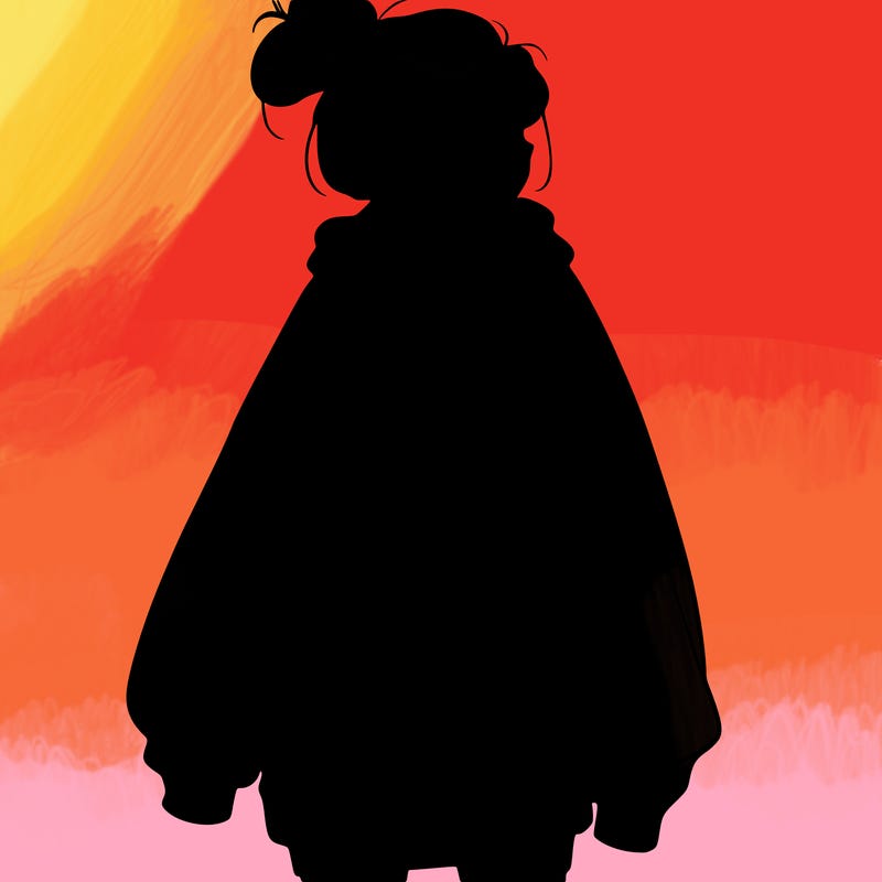 realistic girl with a oversized sweatshirt on and a bun