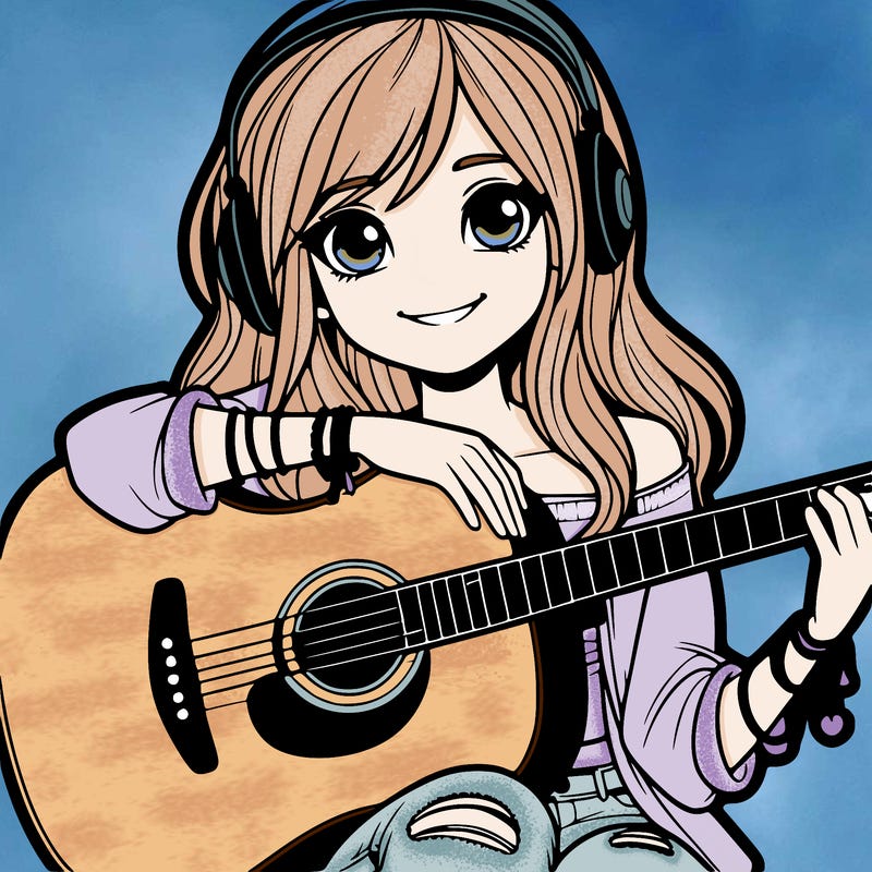 teenage girl with guitar