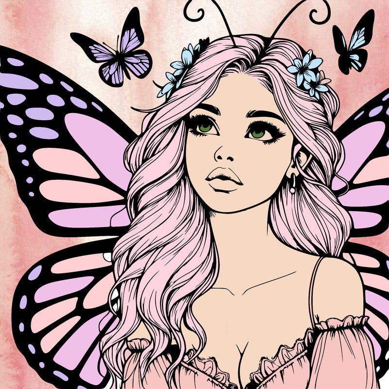 butterfly fairy realistic girl