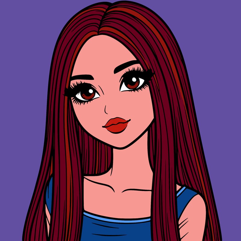 realistic girl with straight and long hair